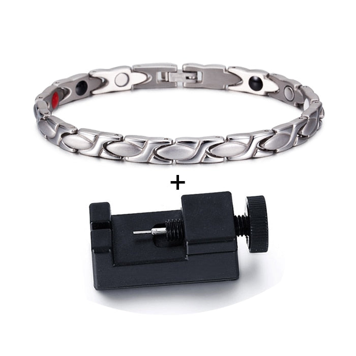 Vinterly Health Magnetic Bracelets for Women Cross Energy Steel Magnetic Bracelet WomenGold Chain Stainless Steel Bracelet Femme