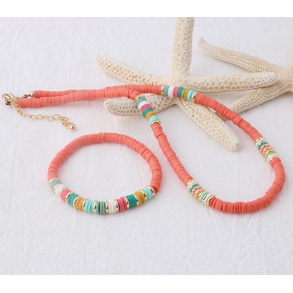 NeeFu WoFu bead Bracelet Bohemian Soft pottery Bracelets For Women Nationality stainless steel Bracelet Beach Colorful Jewelry