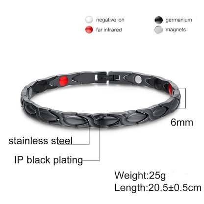 Vinterly Health Magnetic Bracelets for Women Cross Energy Steel Magnetic Bracelet WomenGold Chain Stainless Steel Bracelet Femme