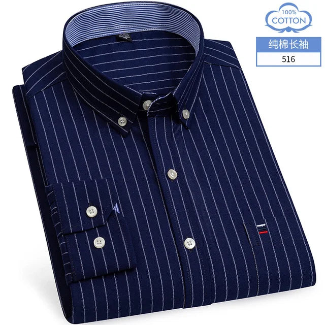 S-7XL Plus Size New Men's 100% Cotton Oxford Shirts