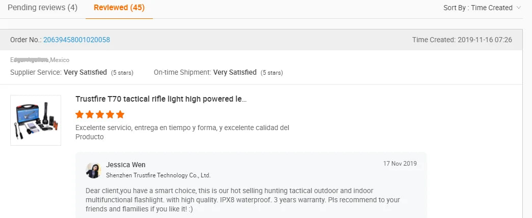 Trustfire T70 Hunting Flashlight 18650 2300lm LED Torch Ultra Powerful Rechargeable Light Tactical Camping Lamp