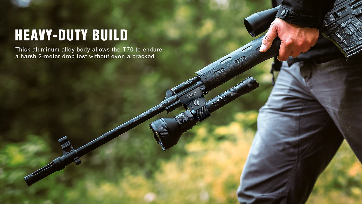 Trustfire T70 Hunting Flashlight 18650 2300lm LED Torch Ultra Powerful Rechargeable Light Tactical Camping Lamp