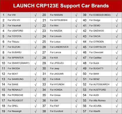 LAUNCH X431 CRP123E V2.0 /CRR123I V2.0 Car OBD2 Diagnostic Tools Auto OBD Scanner ABS SRS Engine AT+ 7 Reset Service Free Update