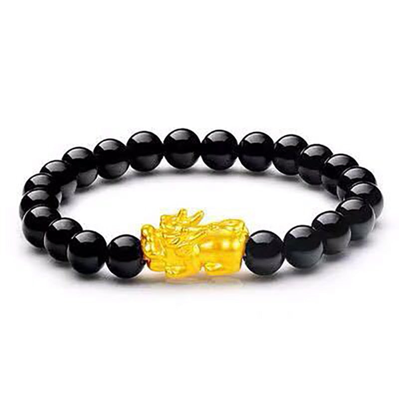 Feng Shui Men's Lucky Prayer Beads Bracelet for Men Women Wristband Gold Color Pixiu Wealth and Good Luck Changing Bracelets