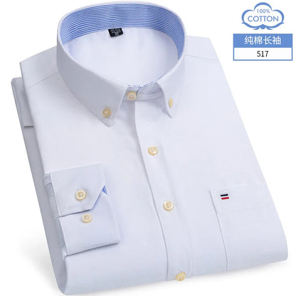 S-7XL Plus Size New Men's 100% Cotton Oxford Shirts