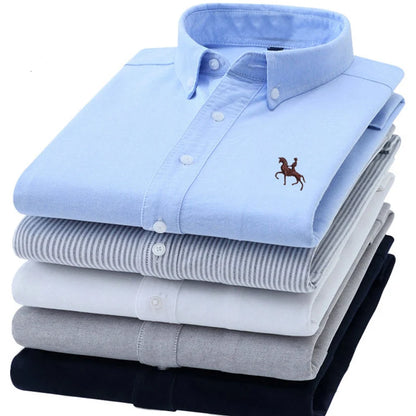 S-7XL Plus Size New Men's 100% Cotton Oxford Shirts