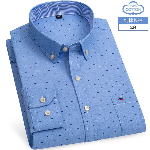 S-7XL Plus Size New Men's 100% Cotton Oxford Shirts