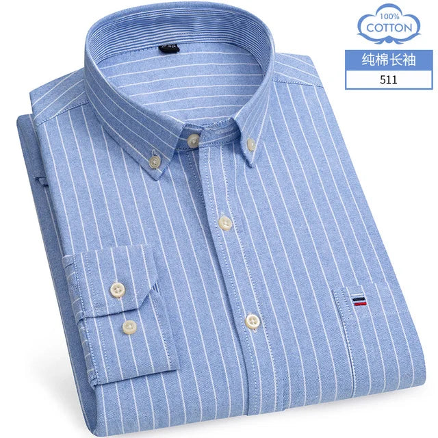 S-7XL Plus Size New Men's 100% Cotton Oxford Shirts