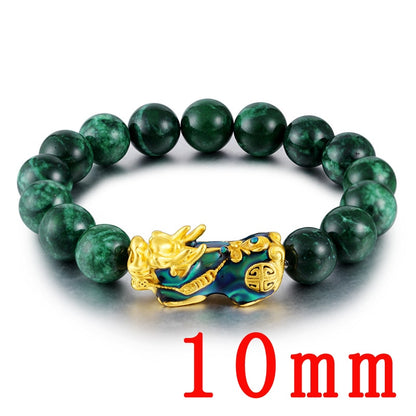 Feng Shui Men's Lucky Prayer Beads Bracelet for Men Women Wristband Gold Color Pixiu Wealth and Good Luck Changing Bracelets