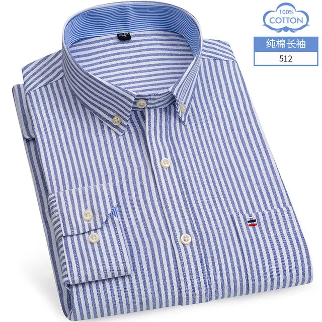 S-7XL Plus Size New Men's 100% Cotton Oxford Shirts