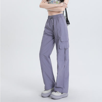 American Parachute Overalls Thin Quick-drying High Waist Slimming