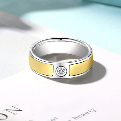 S925 Silver Couple's Fashion Two-color Ring