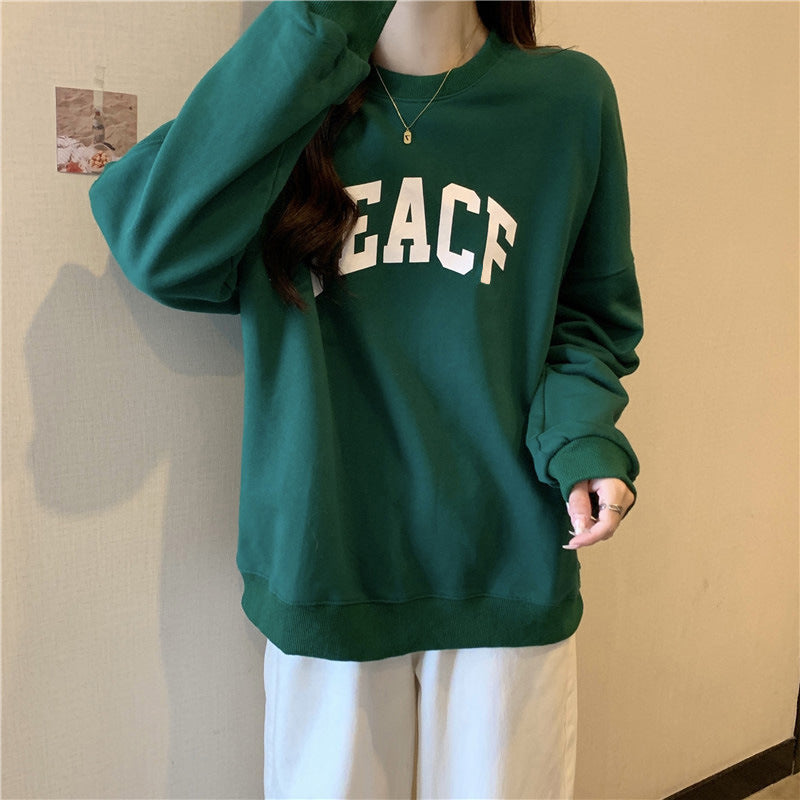 Hoodless Sweater Student Loose Long-sleeved Couple's Top