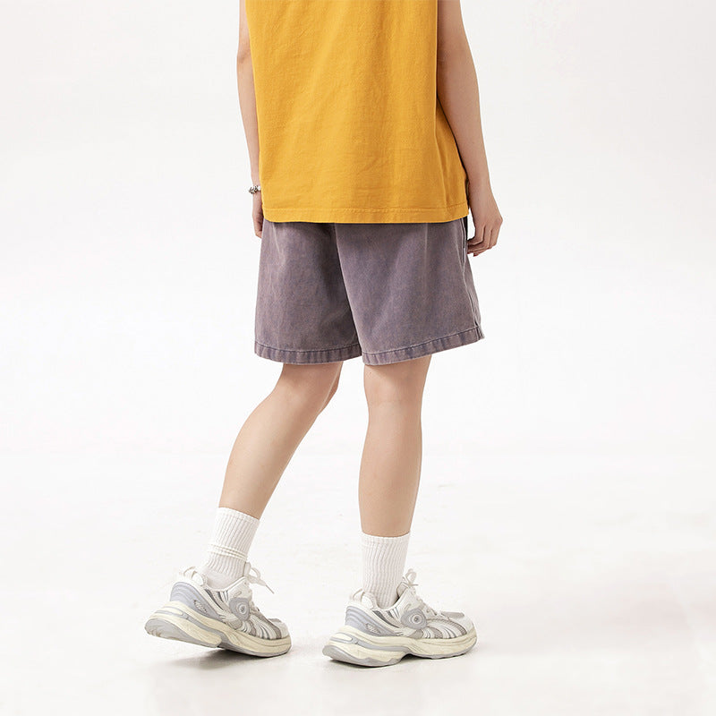 Men's Loose Washed-out Cotton Shorts