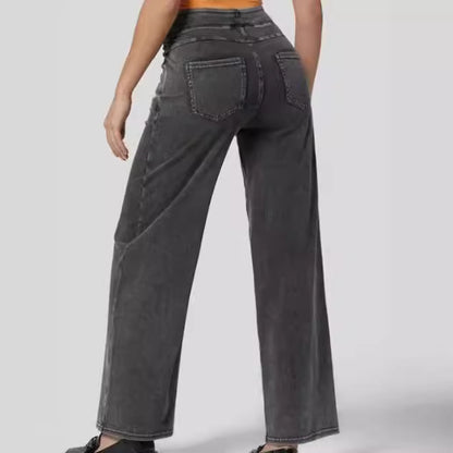 Fashionable Simple Slim-fit Wide-leg Trousers