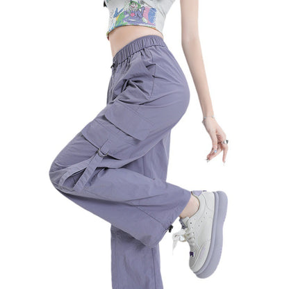 American Parachute Overalls Thin Quick-drying High Waist Slimming