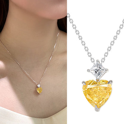 S925 Sterling Silver Guardian Hearts Girls Light Luxury Clavicle Chain