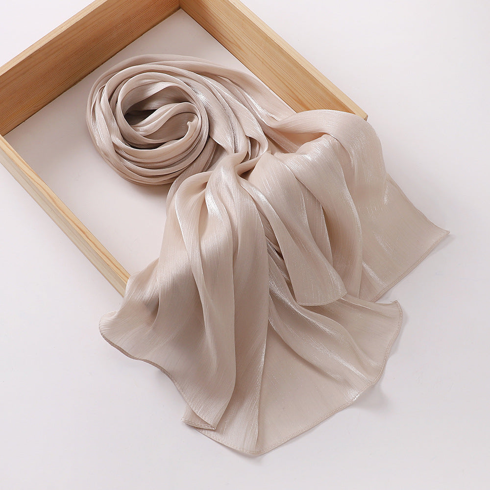 Breathable Cool Island Satin Smooth Silk Toe Scarf