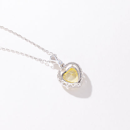 2024 New Yellow Diamond Sterling Silver Necklace For Girls