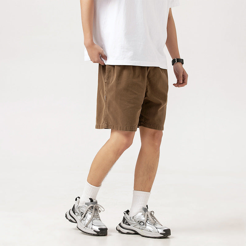 Men's Loose Washed-out Cotton Shorts