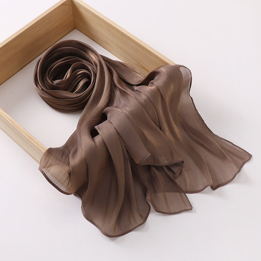 Breathable Cool Island Satin Smooth Silk Toe Scarf