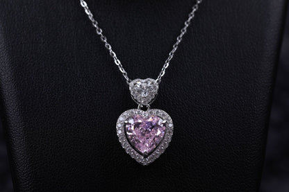 S925 Double Heart Original Pendant For Women Elegant Necklace