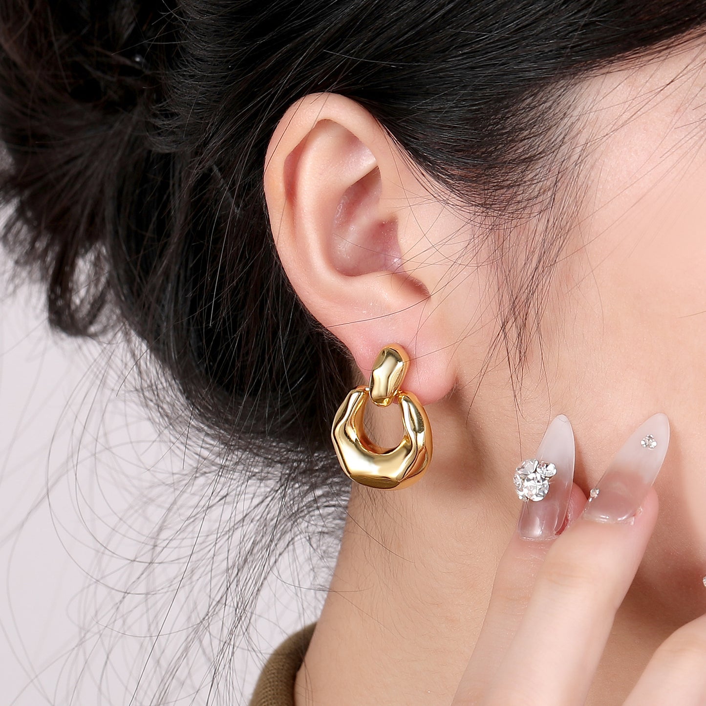 Retro Irregular Three-dimensional Geometric Stud Earrings