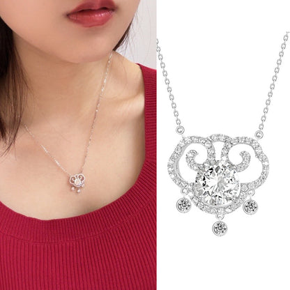 Year Of Birth S925 Sterling Silver Necklace For Women Xiangyun Safety Lock