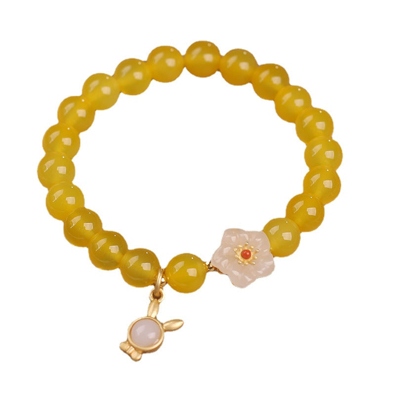 Natural Yellow Agate Crystal Bracelet For Women Special-interest Design