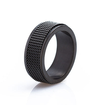 8MM Men's Titanium Steel Outdoor Decompression Rotating Ring