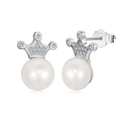 S925 Sterling Silver Freshwater Pearl Ear Studs High Sense Special Interest Light Luxury Ins Style