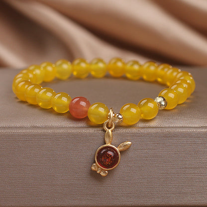 Ethnic Style Natural Strawberry Quartz Bracelet Female Special-interest Design