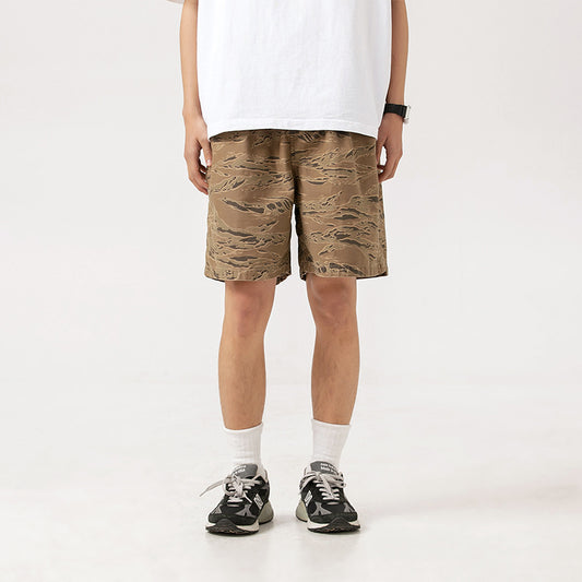 Men's Loose Washed-out Cotton Shorts