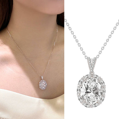 Fashion High Carbon Diamond Ice Flower Cut Necklace Luxury Style S925 Necklace