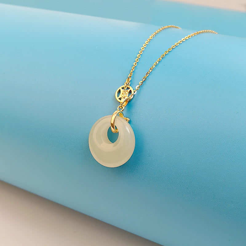 520 Gift New Hetian Jade Necklace Female 925 Silver