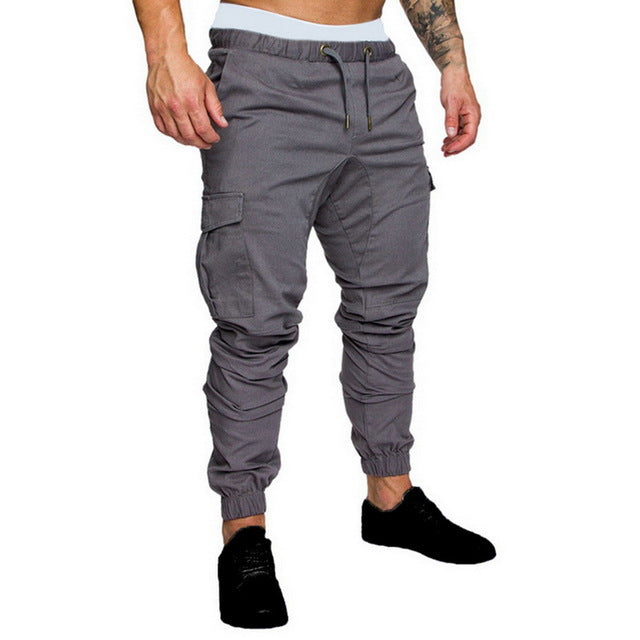 Men's Long Jogging Multi-pocket Trousers