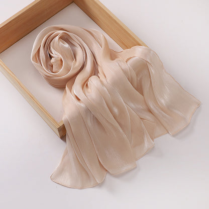 Breathable Cool Island Satin Smooth Silk Toe Scarf