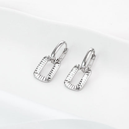 Sterling Silver Cube Sugar Stud Earrings Fashion Design