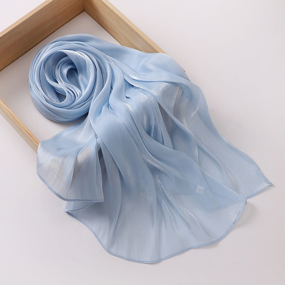 Breathable Cool Island Satin Smooth Silk Toe Scarf