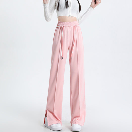 Cuprammonuium Ice Silk Straight-leg Pants Thin High Waist Casual