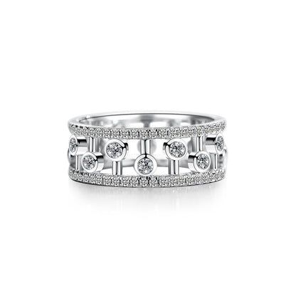 S925 Sterling Silver Ring European And American Full Diamond