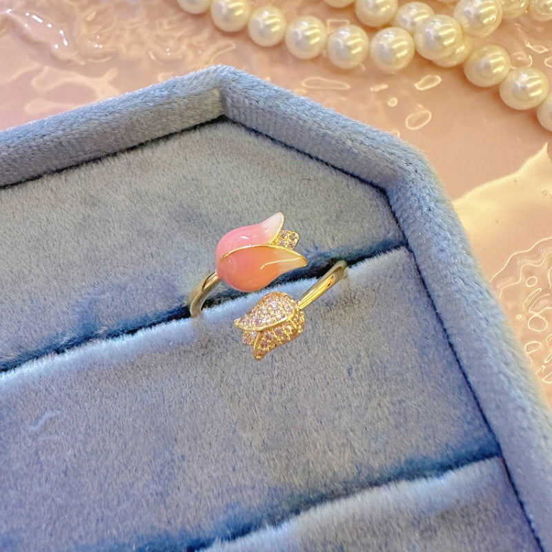 Color Enamel Bow Ring Female Fashion