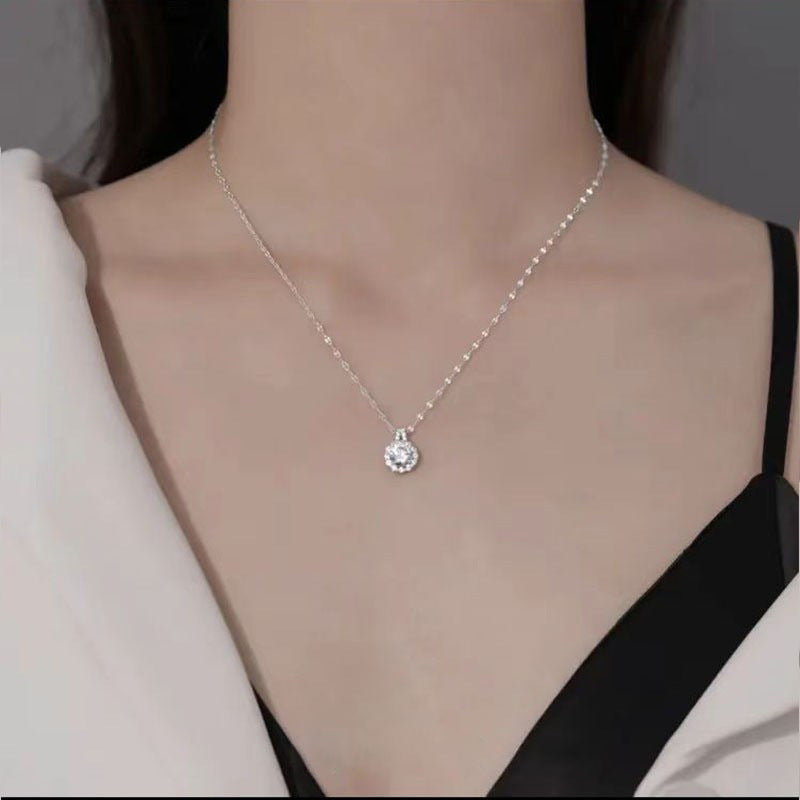 925 Sterling Silver Zircon Necklace For Women