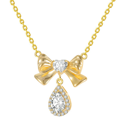 S925 Bow Necklace Design Simple Jewelry