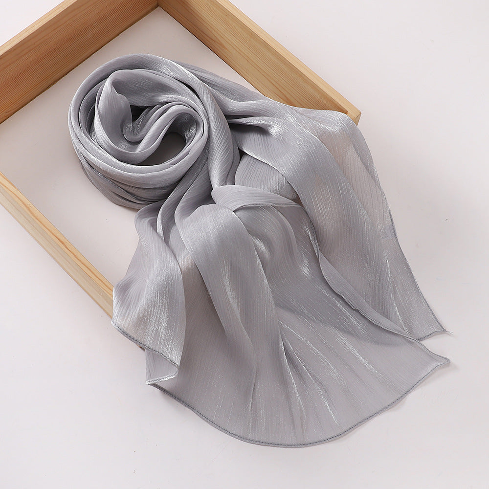 Breathable Cool Island Satin Smooth Silk Toe Scarf