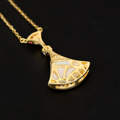 S925 Necklace Gold Double Layer Small Skirt Necklace