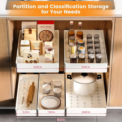 Kitchen Drawer Storage Rack Pull Out Cabinet Organizer with Slide Rails Spice Seasoning Bottle Storage Rack For Kitchen Pantry