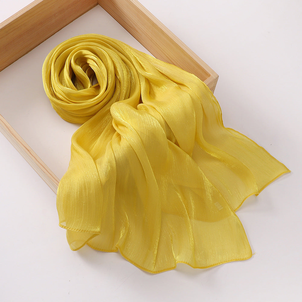 Breathable Cool Island Satin Smooth Silk Toe Scarf