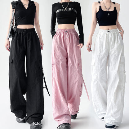 Quick-dry Pants Women's Summer Overalls Women's Summer Thin Ice Silk Ankle-tied Loose High Waist