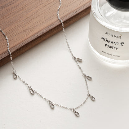 Fashion Sterling Silver Water Drop Tassel Necklace For Women